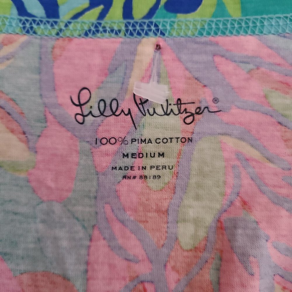 LILLY PULITZER Palmetto Dress Pink ¾” Sleeve Knee Length Button Pocket - Picture 7 of 9